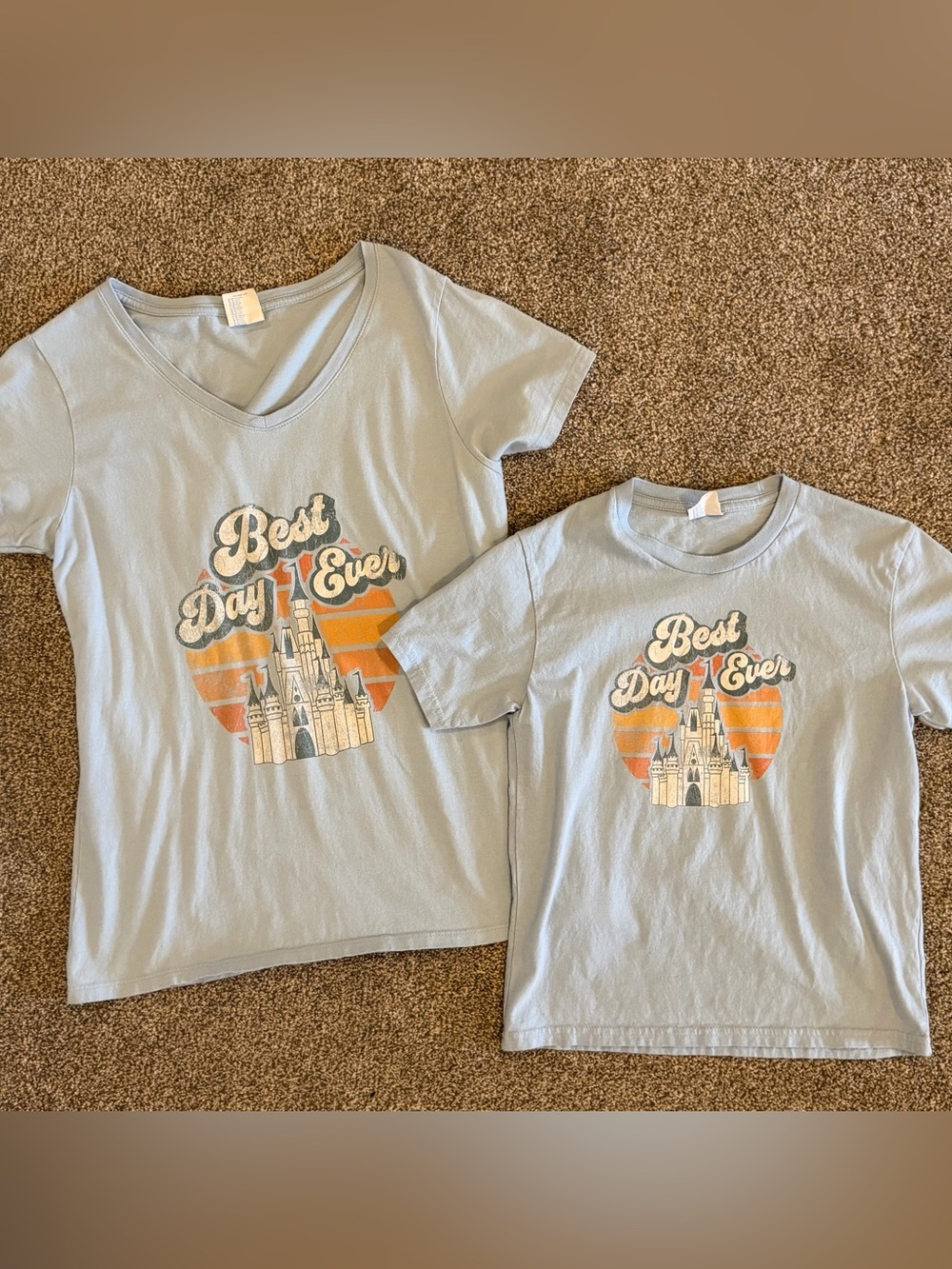 Mommy & Me Best Day Ever Light Blue Graphic Tees